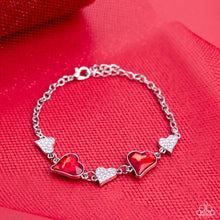 Load image into Gallery viewer, Cluelessly Crushing - Red and Silver Bracelet- Paparazzi Accessories