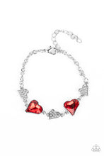 Load image into Gallery viewer, Cluelessly Crushing - Red and Silver Bracelet- Paparazzi Accessories