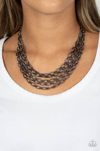House of CHAIN - Gunmetal Necklace- Paparazzi Accessories