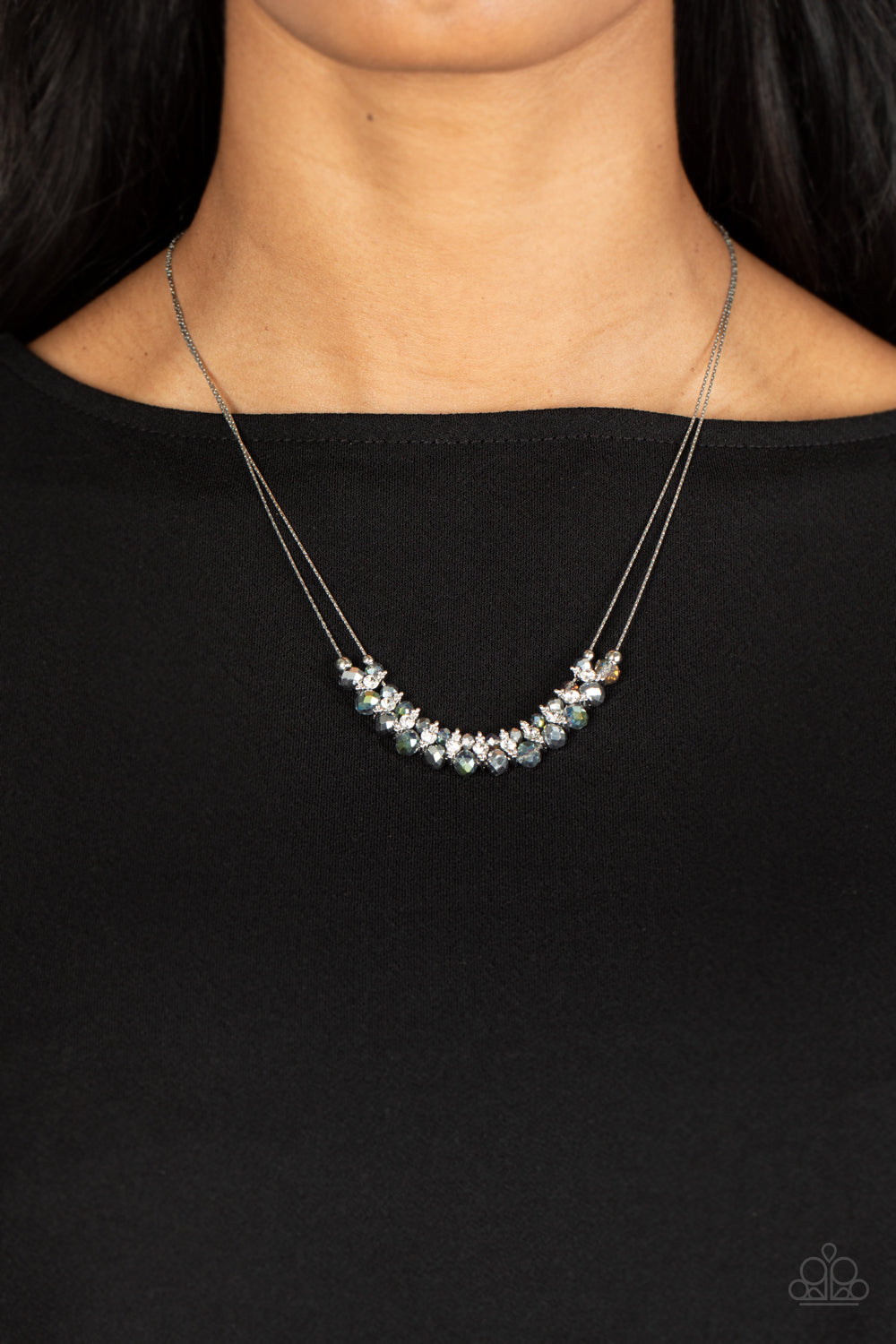 Shimmering High Society - Silver Necklace- Paparazzi Accessories