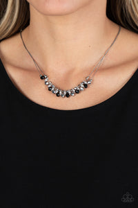 Shimmering High Society - Black and Silver Necklace- Paparazzi Accessories