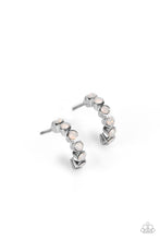 Load image into Gallery viewer, Carefree Couture - White and Silver Earrings- Paparazzi Accessories