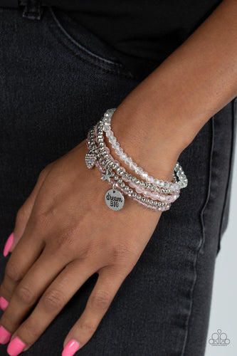 Teenage DREAMER - Pink and Silver Bracelet- Paparazzi Accessories