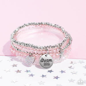 Teenage DREAMER - Pink and Silver Bracelet- Paparazzi Accessories
