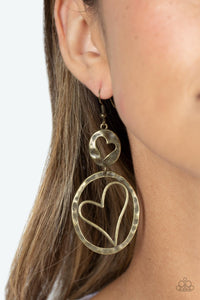 Enchanting Echo - Brass Earrings- Paparazzi Accessories