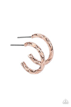 Load image into Gallery viewer, Triumphantly Textured - Rose Gold Earrings- Paparazzi Accessories