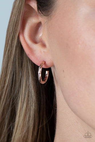 Triumphantly Textured - Rose Gold Earrings- Paparazzi Accessories