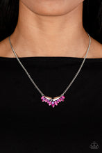 Load image into Gallery viewer, Flash of Fringe - Pink and Silver Necklace- Paparazzi Accessories