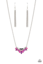 Load image into Gallery viewer, Flash of Fringe - Pink and Silver Necklace- Paparazzi Accessories