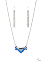 Load image into Gallery viewer, Flash of Fringe - Blue and Silver Necklace- Paparazzi Accessories