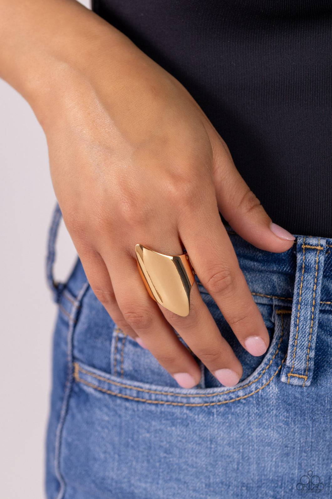 Pointed Palm Desert - Gold Ring- Paparazzi Accessories