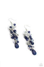 Load image into Gallery viewer, Cheeky Cascade - Blue and Silver Earrings- Paparazzi Accessories