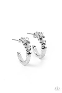 Starfish Showpiece - White and Silver Earrings- Paparazzi Accessories