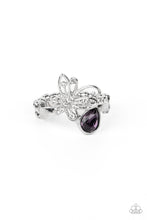 Load image into Gallery viewer, Flawless Flutter - Purple and Silver Ring- Paparazzi Accessories