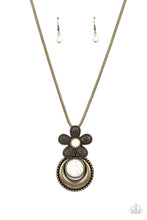 Load image into Gallery viewer, Bohemian Blossom - White and Brass Necklace- Paparazzi Accessories
