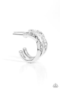 Horoscopic Helixes - White and Silver Earrings- Paparazzi Accessories