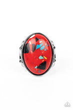 Load image into Gallery viewer, Majestic Marbling - Red and Silver Ring- Paparazzi Accessories