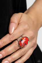 Load image into Gallery viewer, Majestic Marbling - Red and Silver Ring- Paparazzi Accessories