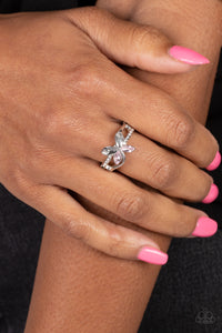 Fetching Flutter - Pink and Silver Ring- Paparazzi Accessories