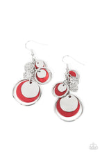 Load image into Gallery viewer, Saved by the SHELL - Red and Silver Earrings- Paparazzi Accessories
