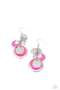 Saved by the SHELL - Pink and Silver Earrings- Paparazzi Accessories