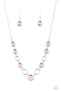 Elegantly Elite - Pink and Silver Necklace- Paparazzi Accessories