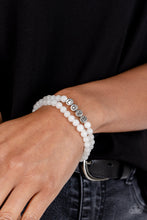 Load image into Gallery viewer, Devoted Dreamer - White and Silver Bracelet- Paparazzi Accessories