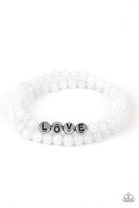 Devoted Dreamer - White and Silver Bracelet- Paparazzi Accessories