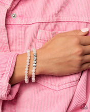 Load image into Gallery viewer, Devoted Dreamer - White and Silver Bracelet- Paparazzi Accessories