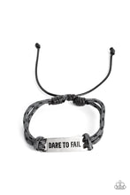 Load image into Gallery viewer, Dare to Fail - Silver and Black Bracelet- Paparazzi Accessories