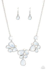 Everglade Escape - White and Silver Necklace- Paparazzi Accessories