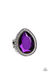 Illuminated Icon - Purple and Silver Ring- Paparazzi Accessories