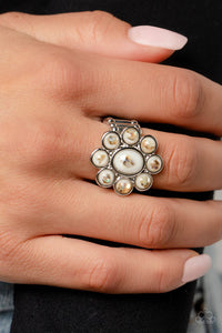 Time to SHELL-ebrate - White and Silver Ring- Paparazzi Accessories