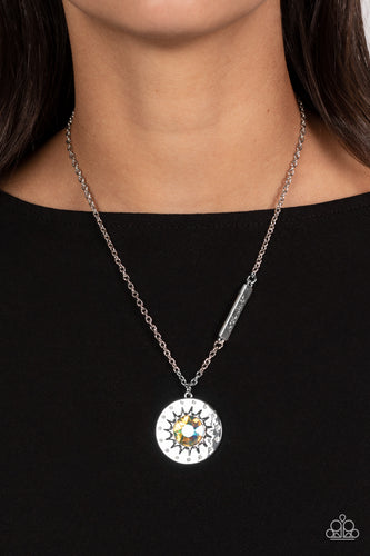 Sundial Dance - Multicolored Silver Necklace- Paparazzi Accessories