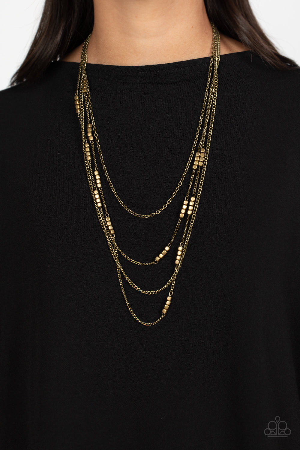 Metallic Monarch - Brass Necklace- Paparazzi Accessories