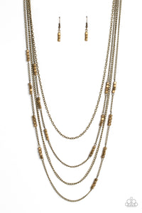 Metallic Monarch - Brass Necklace- Paparazzi Accessories