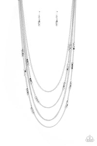 Metallic Monarch - Silver Necklace- Paparazzi Accessories