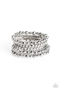 Top Notch Twinkle - White and Silver Bracelet- Paparazzi Accessories