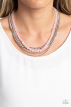 Load image into Gallery viewer, Boardwalk Babe - Pink and Silver Necklace- Paparazzi Accessories