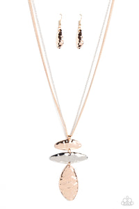 Monochromatic Model - Silver and Rose Gold Necklace- Paparazzi Accessories