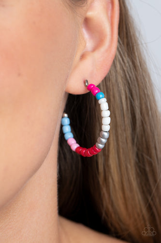 Multicolored Mambo - Pink Multicolored Earrings- Paparazzi Accessories