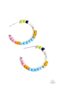 Multicolored Mambo - Multicolored Silver Earrings- Paparazzi Accessories