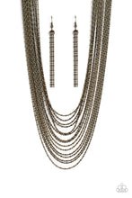 Load image into Gallery viewer, Cascading Chains - Brass Necklace- Paparazzi Accessories