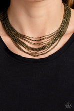 Load image into Gallery viewer, Cascading Chains - Brass Necklace- Paparazzi Accessories