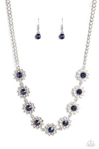 Blooming Brilliance - Blue and Silver Necklace- Paparazzi Accessories
