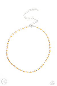 Neon Lights - Orange and Silver Necklace- Paparazzi Accessories