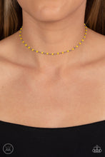 Load image into Gallery viewer, Neon Lights - Yellow and Silver Necklace- Paparazzi Accessories