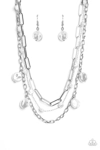 Blissful Ballad - White and Silver Necklace- Paparazzi Accessories