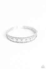 Load image into Gallery viewer, Lucid Layers - White and Silver Bracelet- Paparazzi Accessories