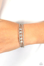 Load image into Gallery viewer, Lucid Layers - White and Silver Bracelet- Paparazzi Accessories